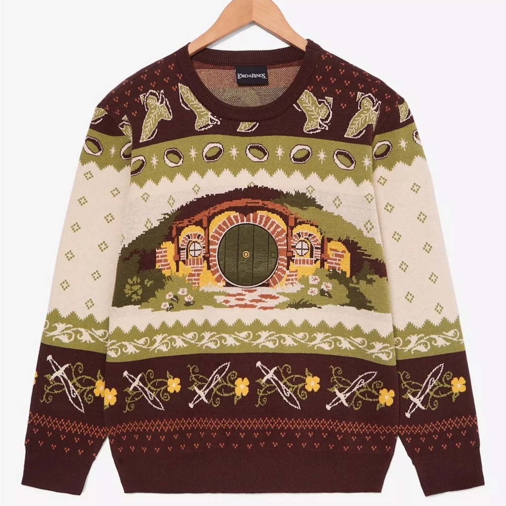 Unisex Lord of the Rings Shire Hobbit Home Holiday Sweater BoxLunch Christmas
